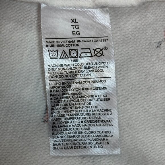 Old Navy Top XL White Red Hearts V-Neck Short Sleeve T-Shirt Cotton Casual - Picture 10 of 10